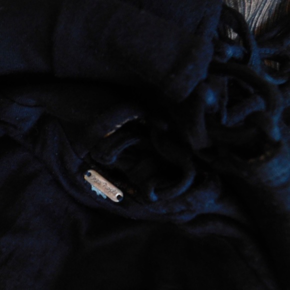 FREE PEOPLE Brown Lace Up Back Chevron Stripes Skater Dress Knit Boho ~ Small - Picture 9 of 12